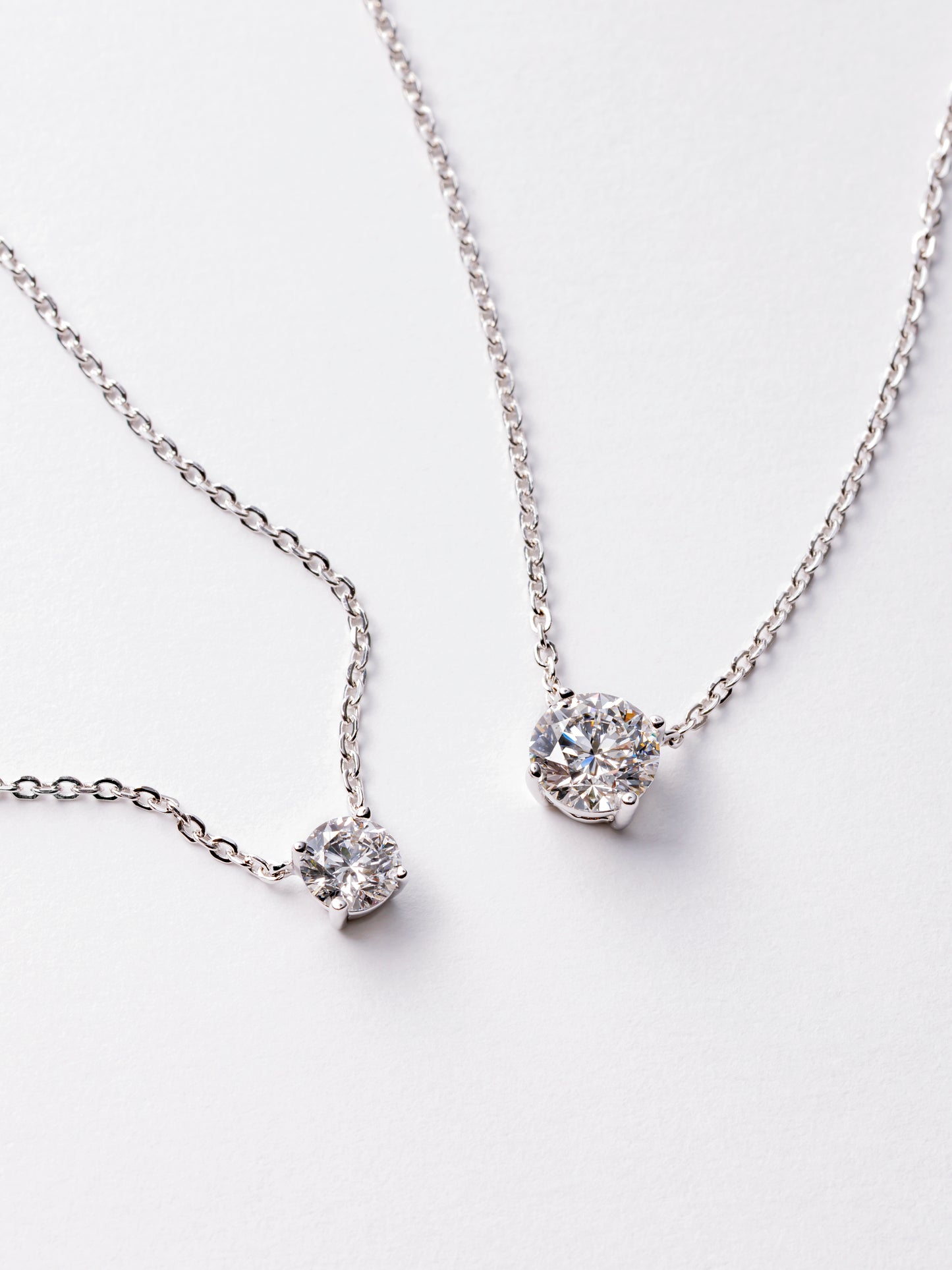 REVIA Diamond Solitaire Necklace 0.5ct Hearts & Arrows