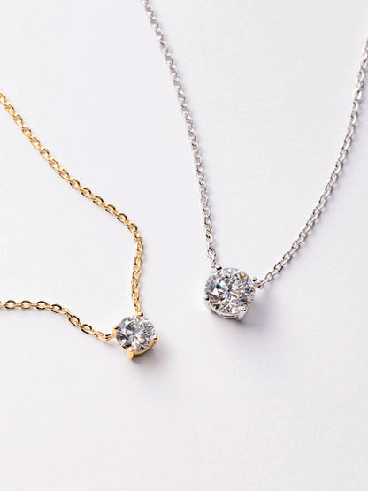 REVIA Diamond Solitaire Necklace 1ct Hearts & Arrows（H&A）