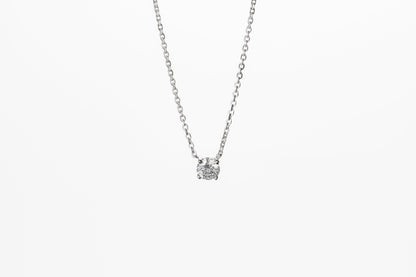 REVIA Diamond Solitaire Necklace 0.5ct Hearts & Arrows